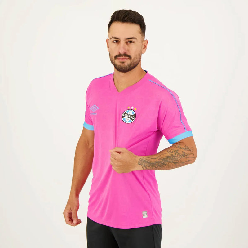 Camisa Grêmio Outubro Rosa 23/24 - Umbro Masculina Rosa