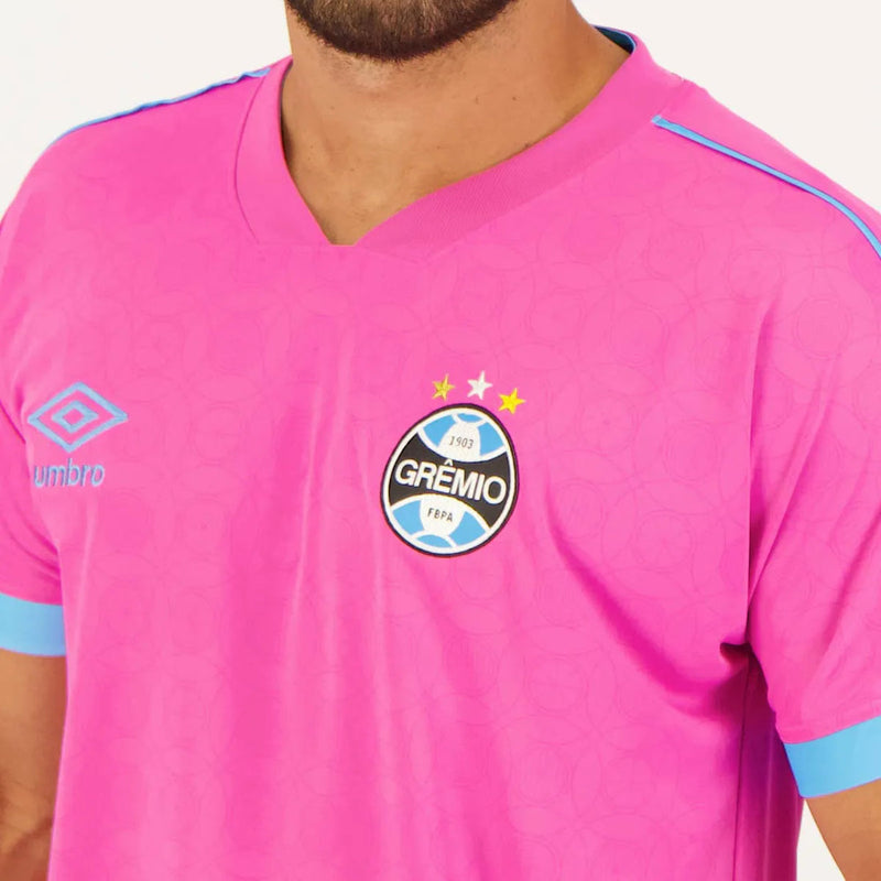 Camisa Grêmio Outubro Rosa 23/24 - Umbro Masculina Rosa