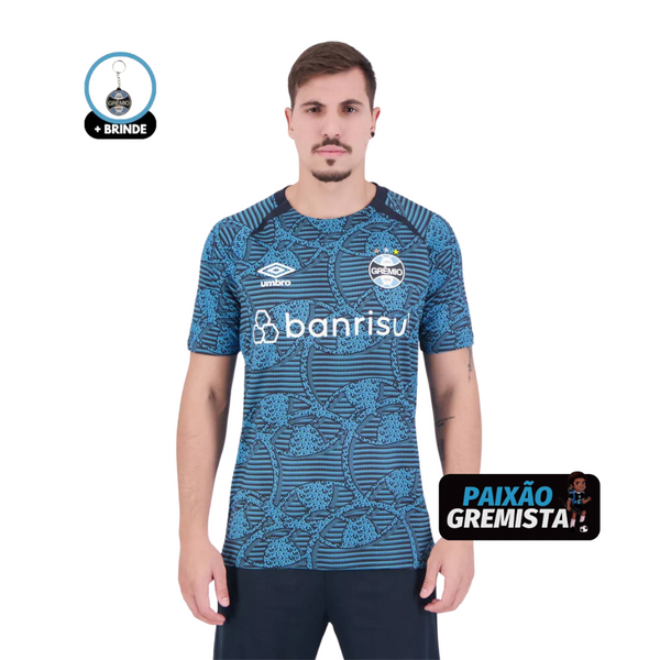 Camisa Grêmio Aquecimento 24/25 - Umbro Masculina Azul