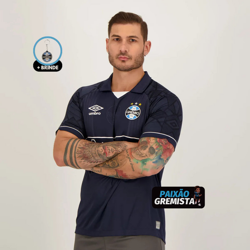 Camisa Grêmio Goleiro 23/24 - Umbro Masculina Azul