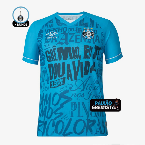 Camisa Grêmio "Eu Te Dou a Vida" 24/25 - Umbro Masculina Azul