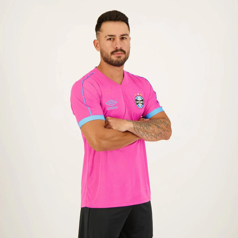 Camisa Grêmio Outubro Rosa 23/24 - Umbro Masculina Rosa