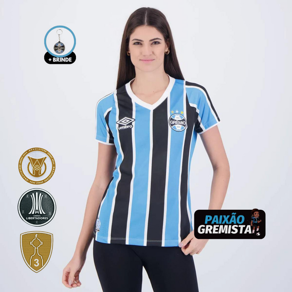 Camisa Grêmio I 24/25 - Umbro Feminina Tricolor