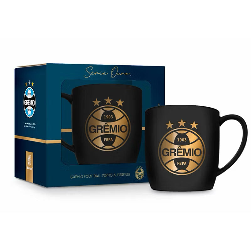 Caneca Grêmio - Preta e Dourada