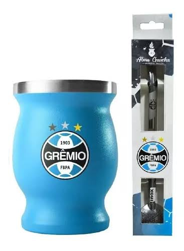 Cuia Térmica Grêmio Inox - Azul